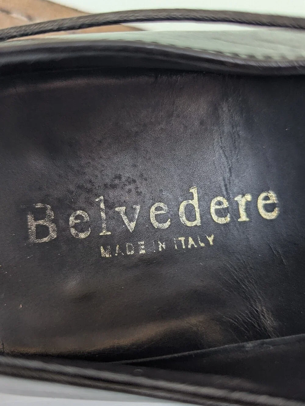 Black Textured Leather Derby Oxfords